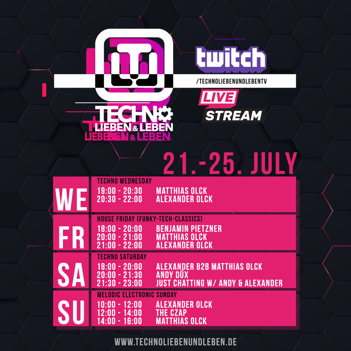 [23.07.2021] Techno Lieben &amp; Leben Livestream @ Twitch