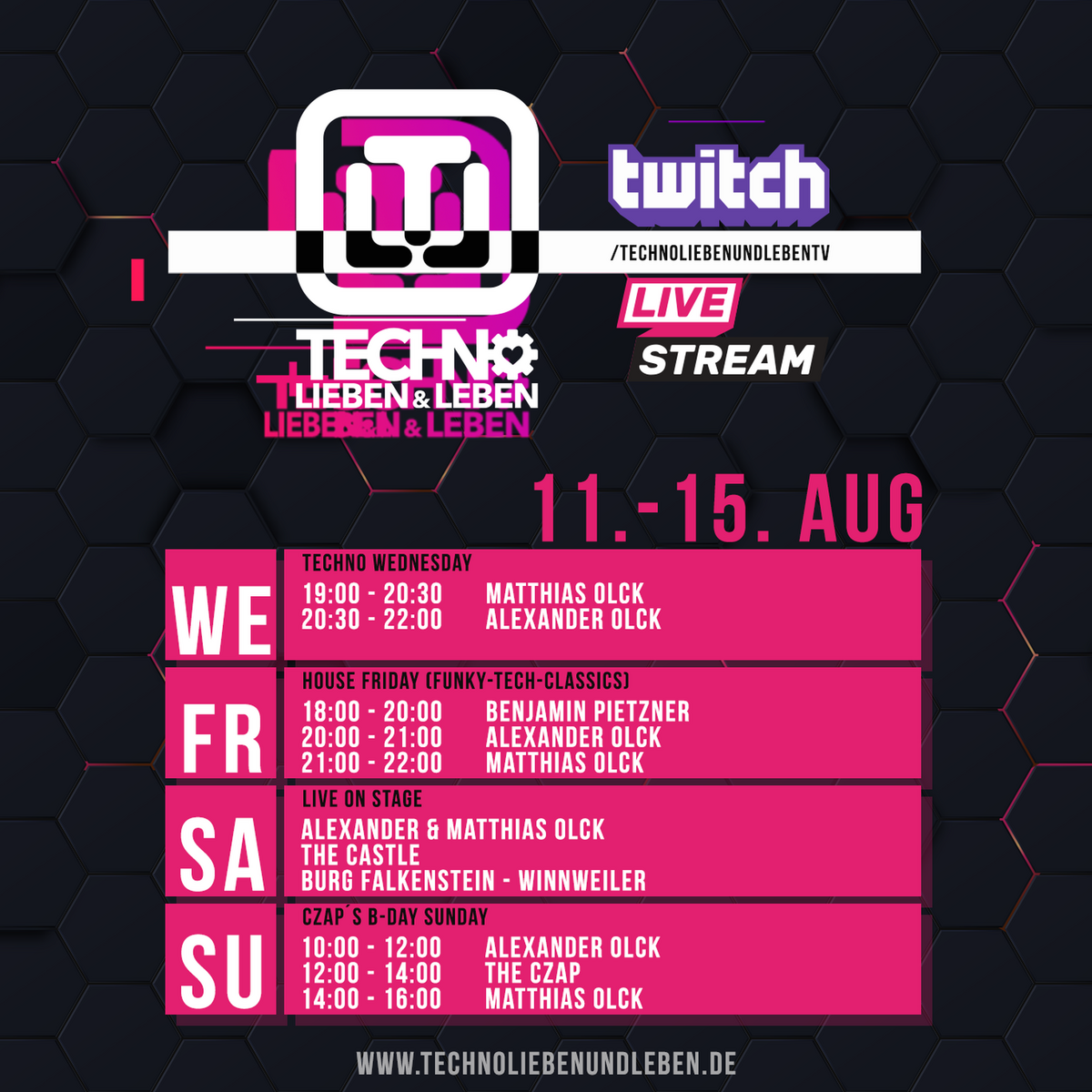 [13.08.2021] Techno Lieben &amp; Leben Livestream @ Twitch