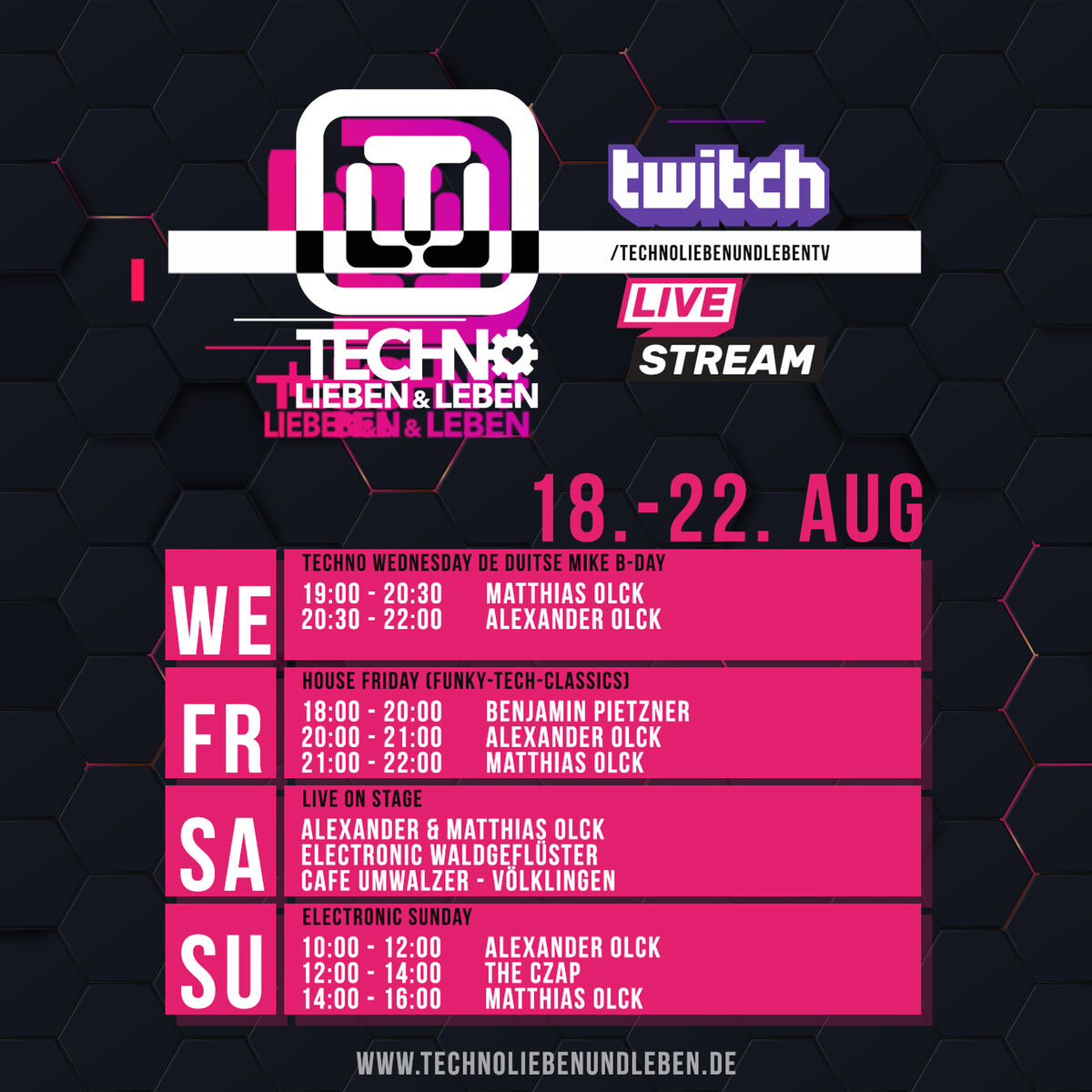 [20.08.2021] Techno Lieben &amp; Leben Livestream @ Twitch