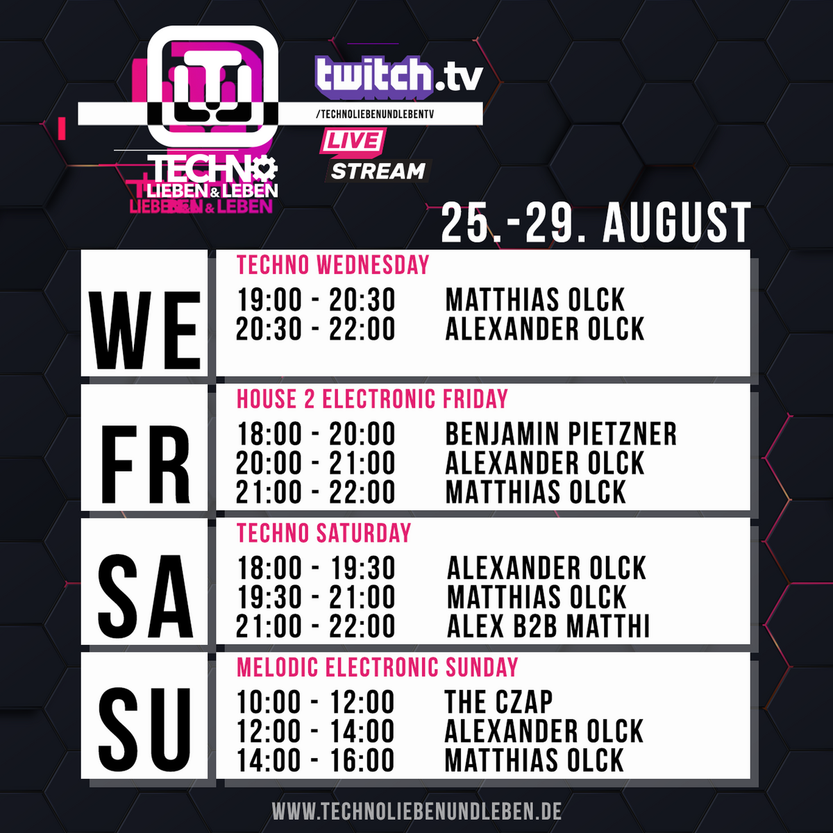 [27.08.2021] Techno Lieben &amp; Leben Livestream @ Twitch